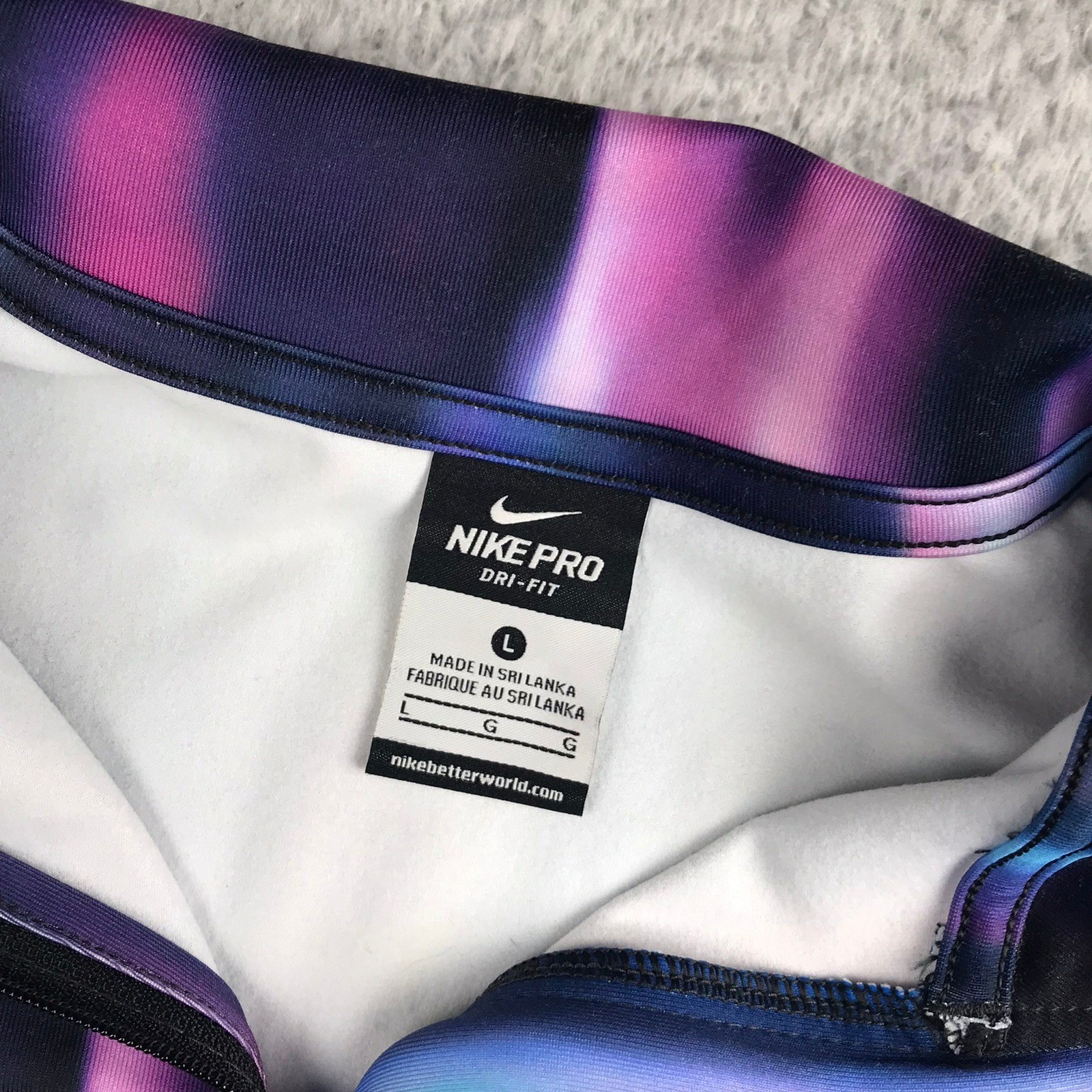 Nike Pro Hyperwarm Aurora 1/2-Zip Training Pullover Women L Purple Blue NEW NWT