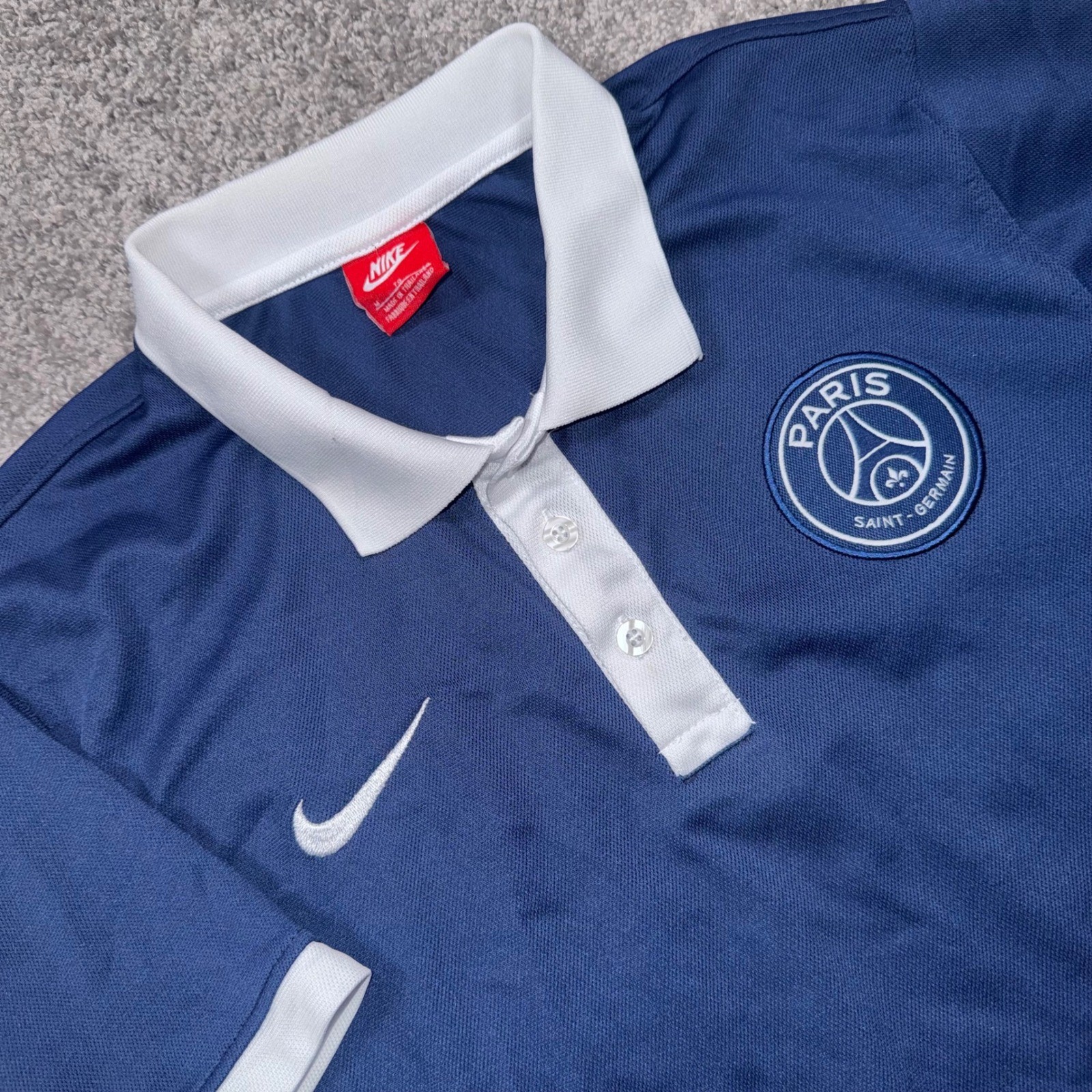 Paris Saint-Germain Nike Polo Women Sporty Mesh Navy Blue Medium EXCELLENT