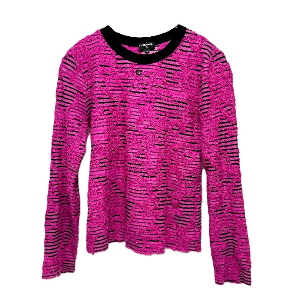 CHANEL P77487 24AW Cotton & Mixed Fibers apparel Long sleeve shirt Viscose pink