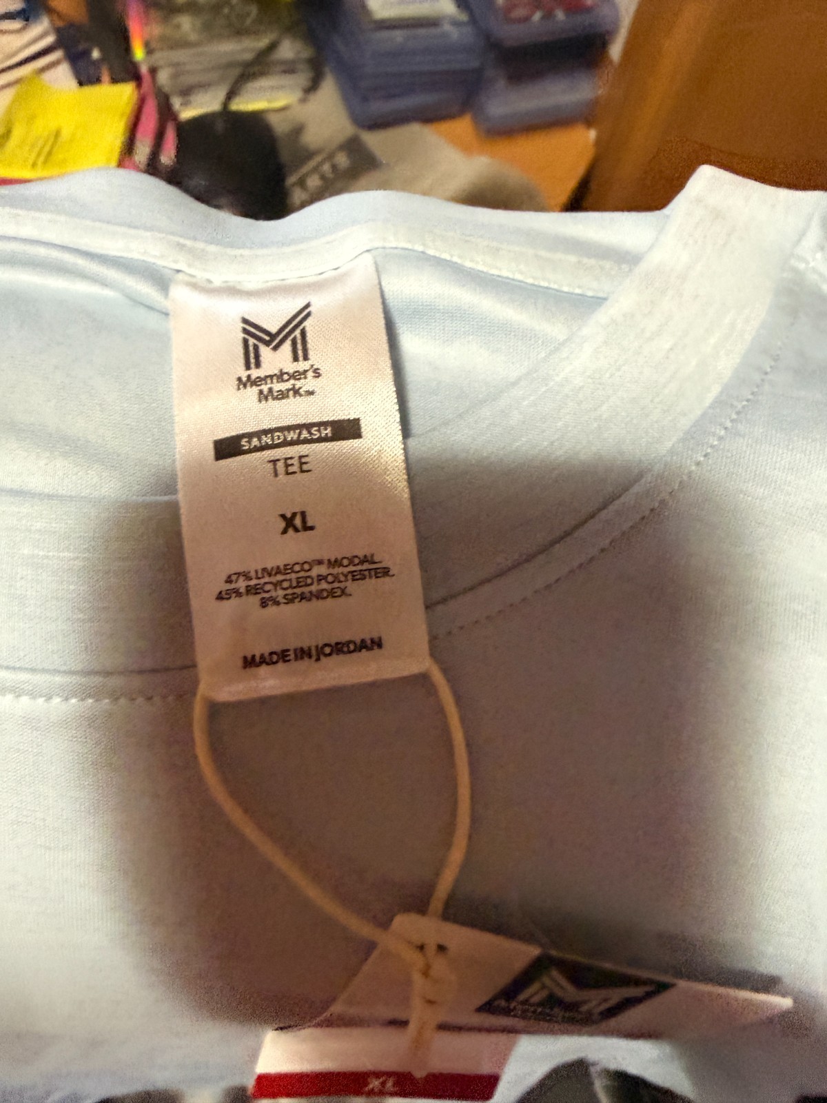 MEMBER’S MARK–SANDWASHED TEE–LIGHT BLUE–XL