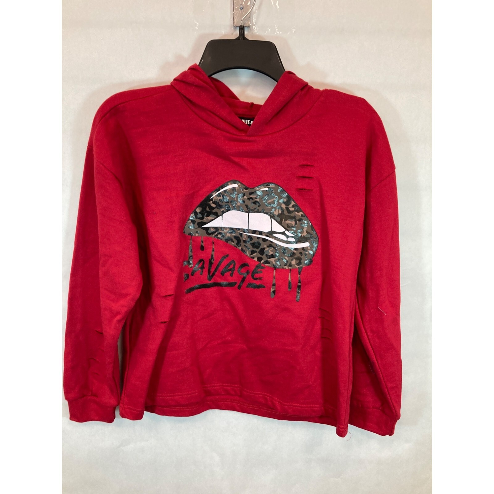 NWOT -Women’s Red Graphic Long Sleeve Hooded Active Top