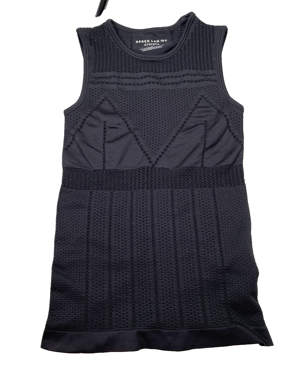 Athleta Derek Lam 10 C Soho Seamless Muscle Tank Black Small perforated knit