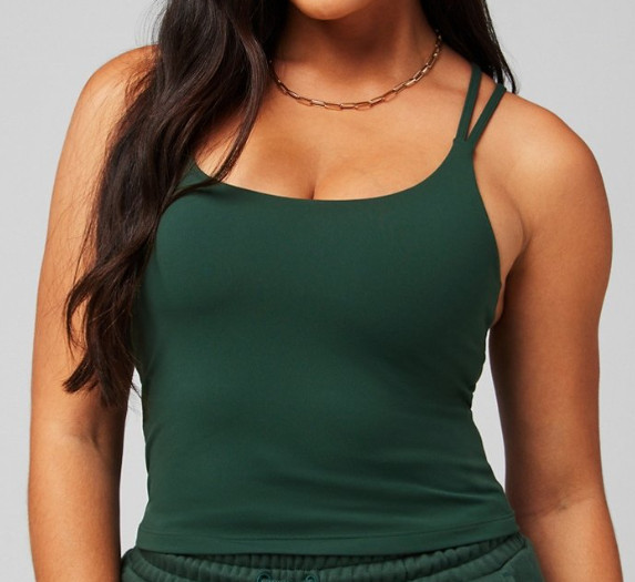 Fabletics Women’s Principal Built-In Bra Tank Top Everpine Green Size S NWT