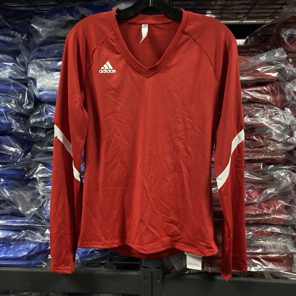 Adidas Quickset Volleyball Jersey Long Sleeve Women’s Large Red White NWT H61883