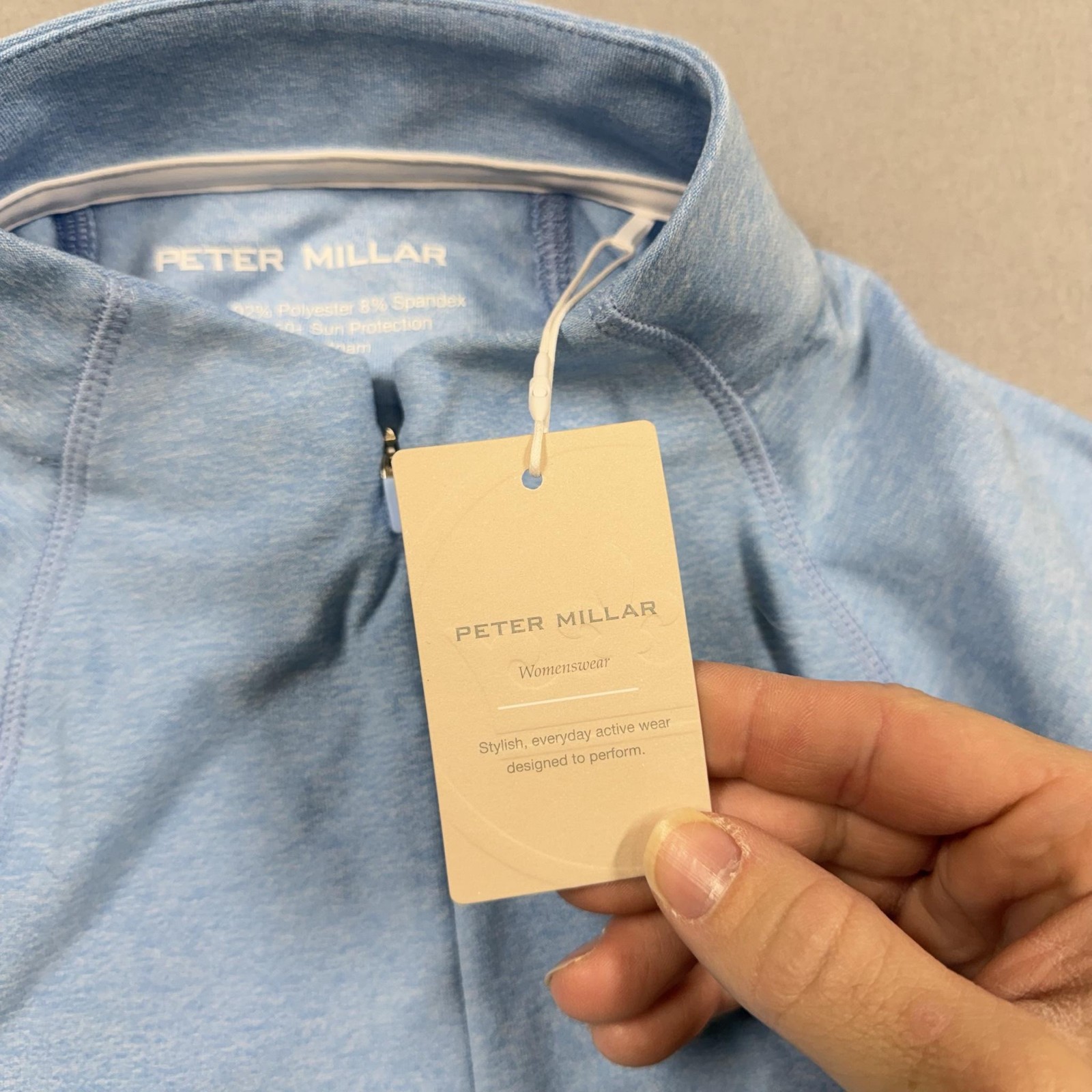 Peter Millar Pullover Womens Small Blue 1/4 Zip UPF 50 Sun Protection Top