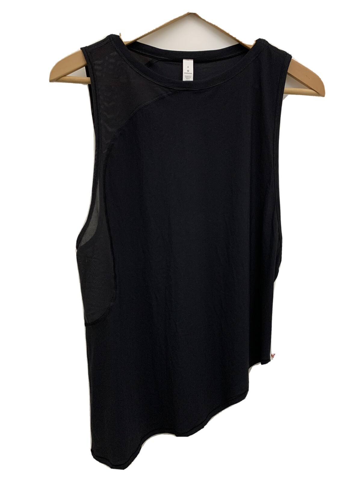 Lululemon Strength In Stance Tank NWT Size 4 Mesh Asymmetrical Black Color Top