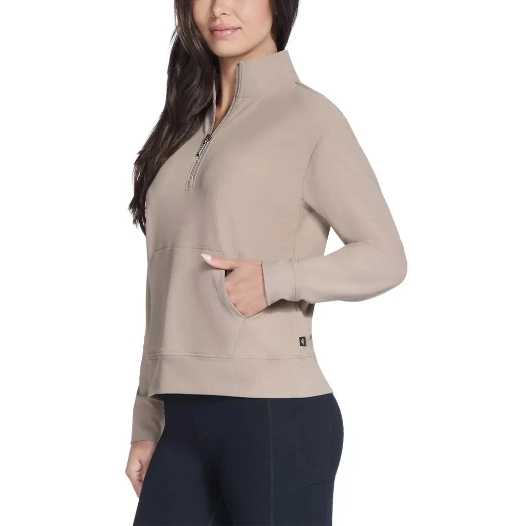 Skechers Women’s Ribbed Quarter Zip Active Top New with Tags