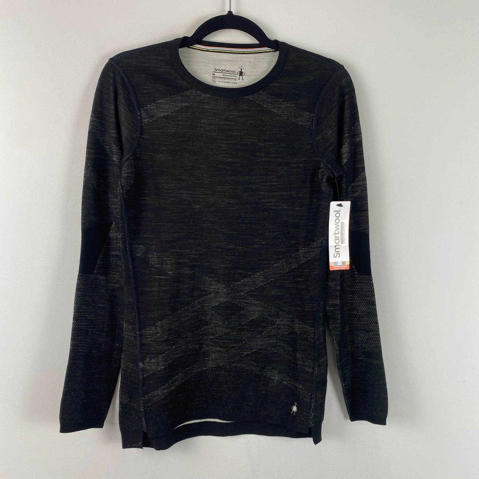 Smartwool Intraknit Active Merino 200 Crew Top Womens M Black SW019284