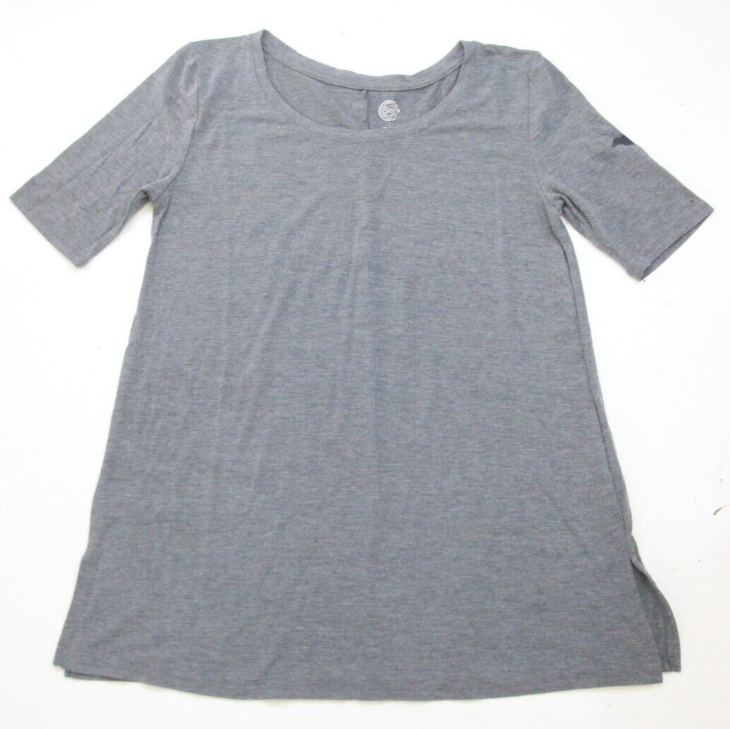 Small SO Gray Polyester Rayon Crewneck Tee T-Shirt Short Sleeve Top WS888