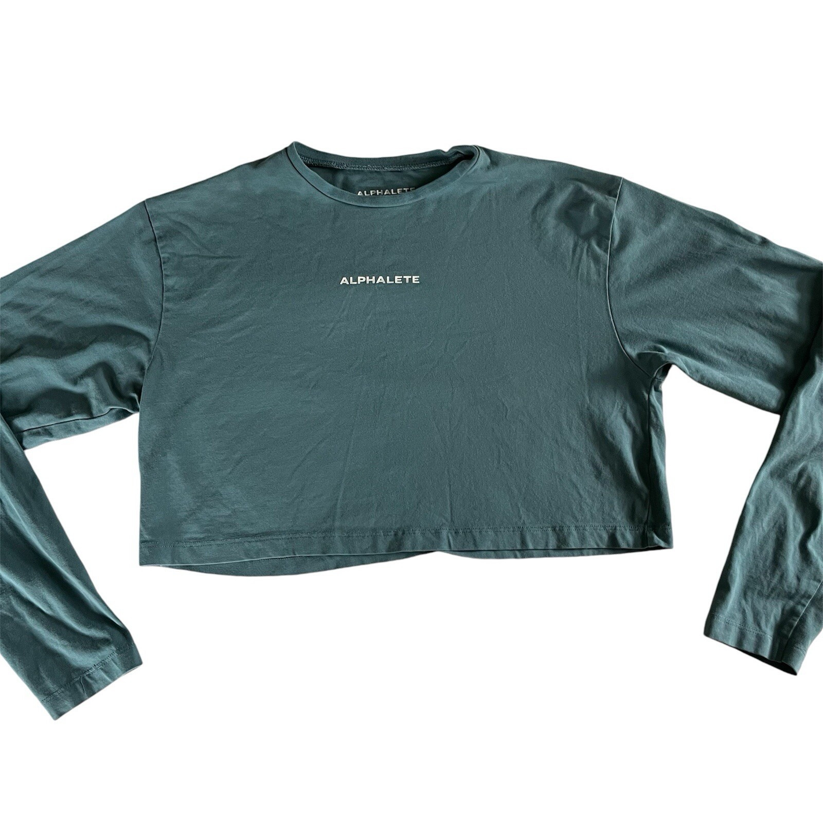 Alphalete Women’s Long Sleeve Crop Tee Size X-Small -Blue – Athlesiure Workout