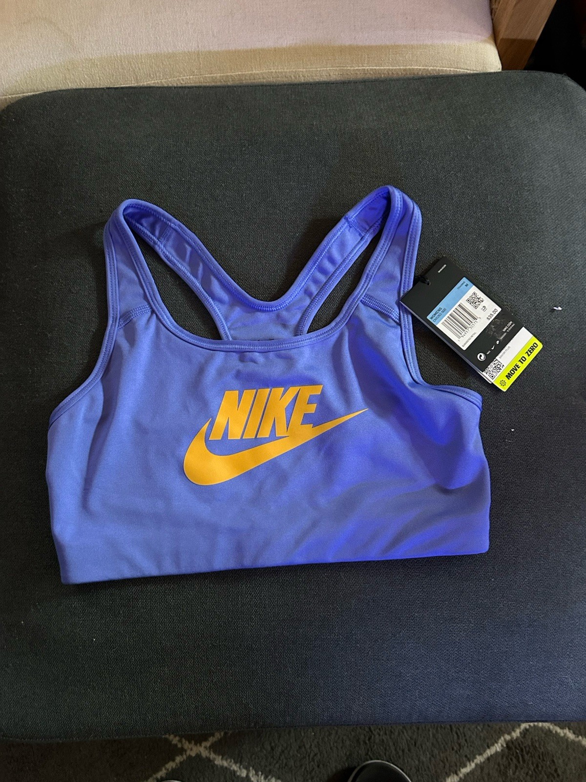 Nike Bra Womens Size M Dri Fit Violet Blue Sport Fitness Gym Training – New