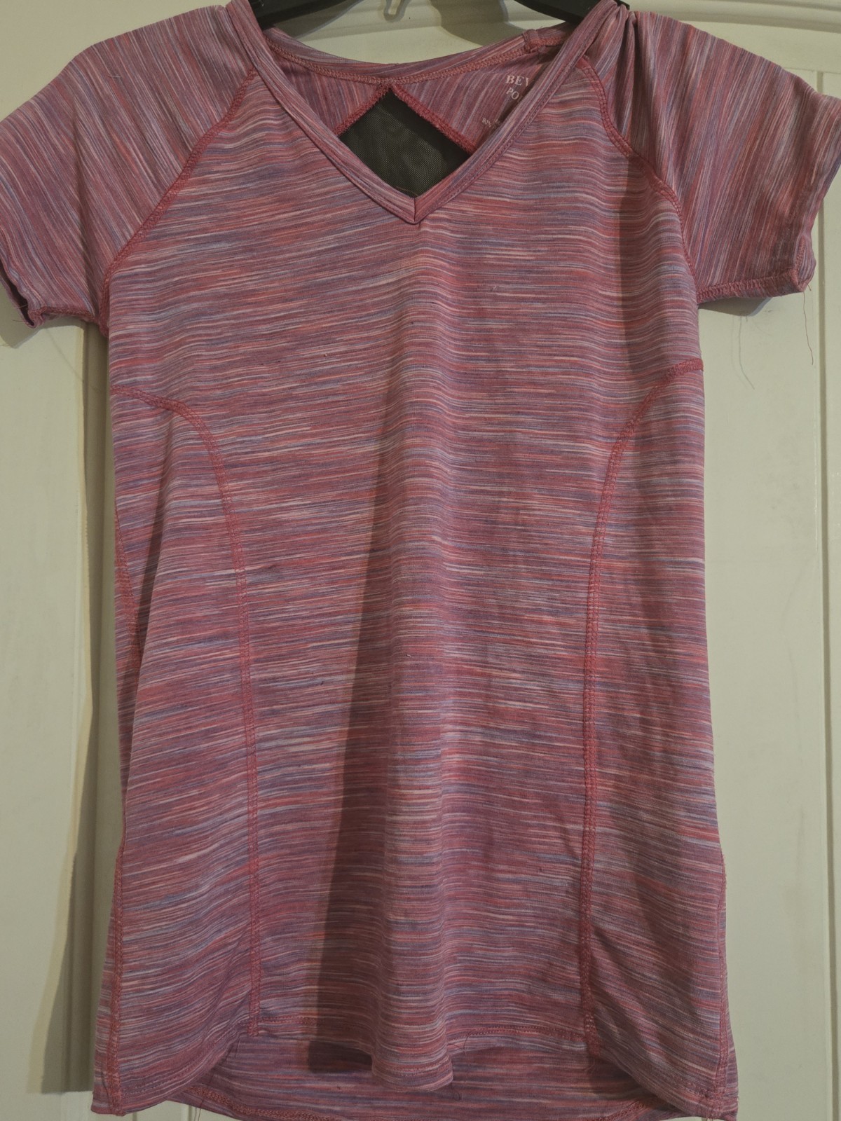 Beverly Hills Polo Club PINK & PURPLE Activewear Top with Back MESH VENT S