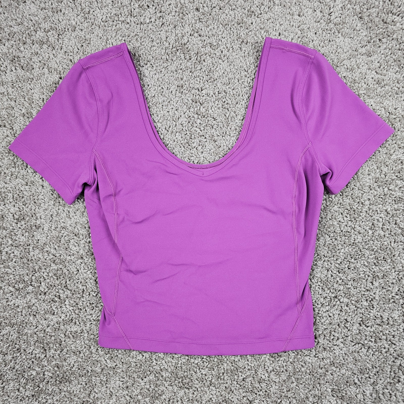 Lululemon Align T-Shirt Size 6? Short Sleeve Nulu Vivid Plum Cropped
