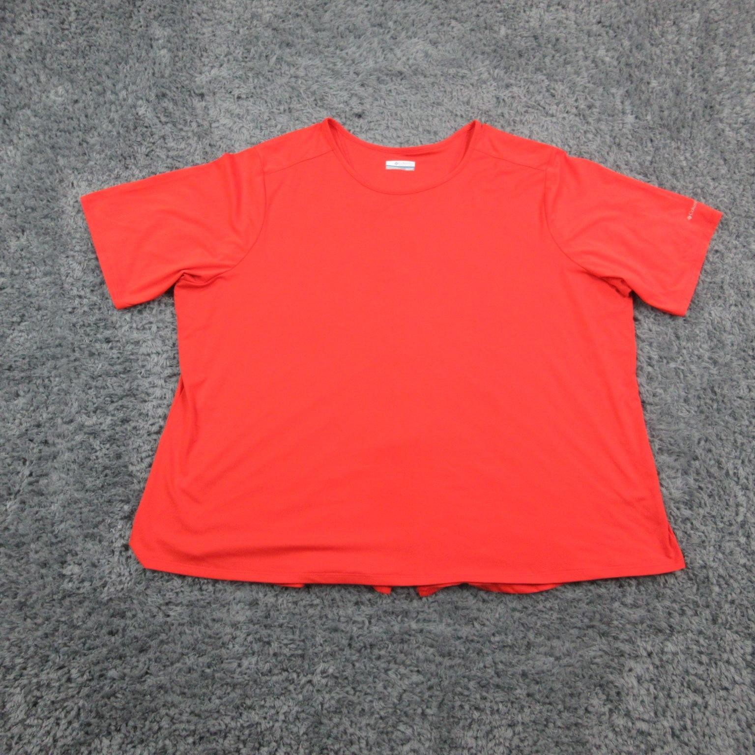Columbia Shirt Womens 3X Orange Performance Short Sleeve Activewear AW1414