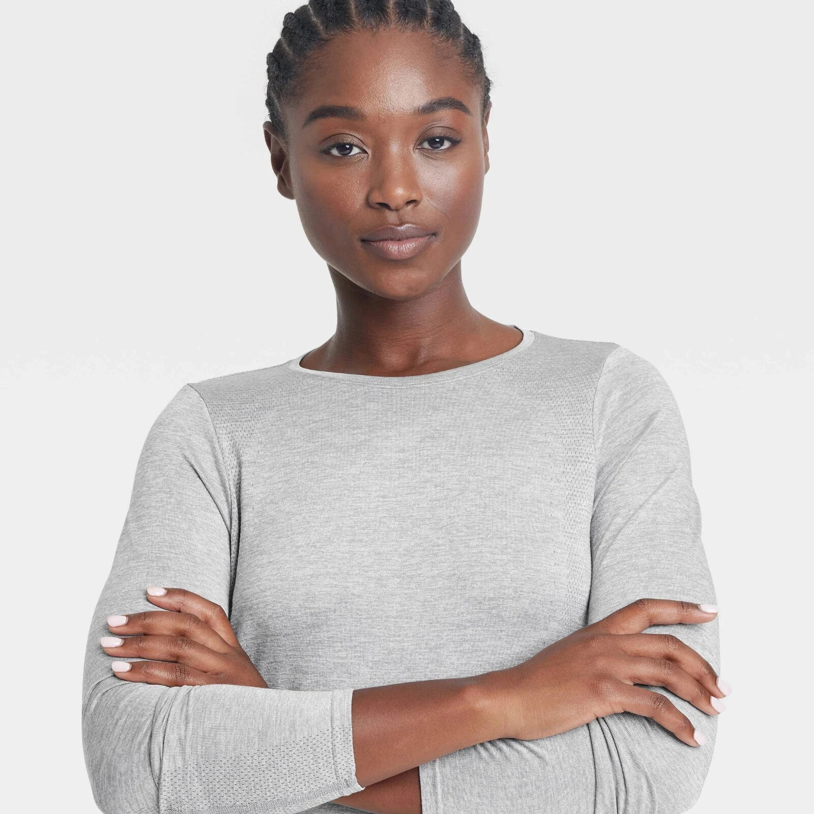 All In Motion Women’s Seamless Long Sleeve Top Heathered Gray Size Medium