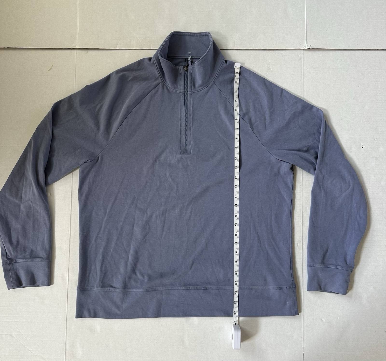 Lululemon Quarter Zip Pullover Long Sleeve Blue Size 44 X 26.5
