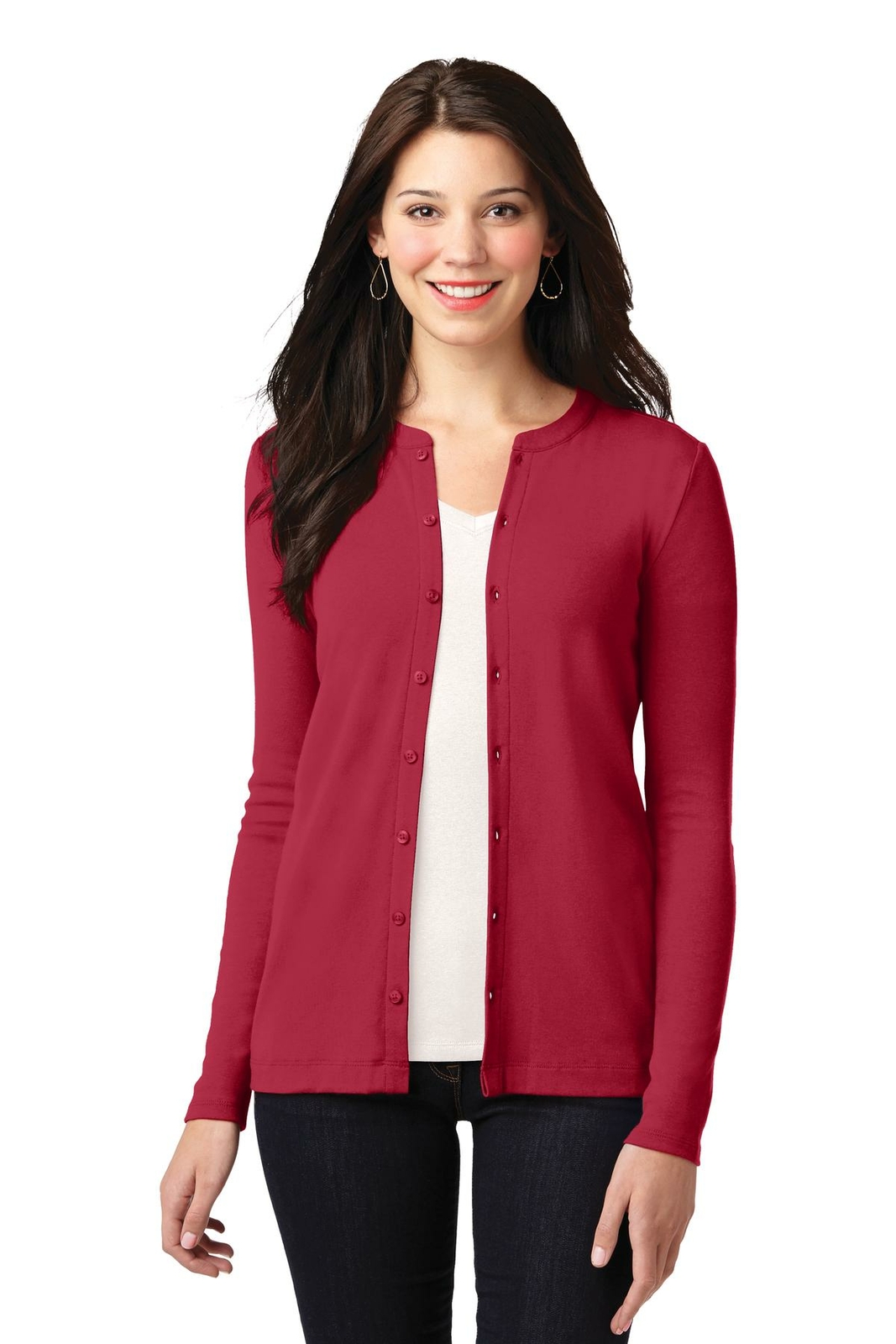 Port Authority Womens Long Sleeve Concept Stretch Button-Front Cardigan LM1008