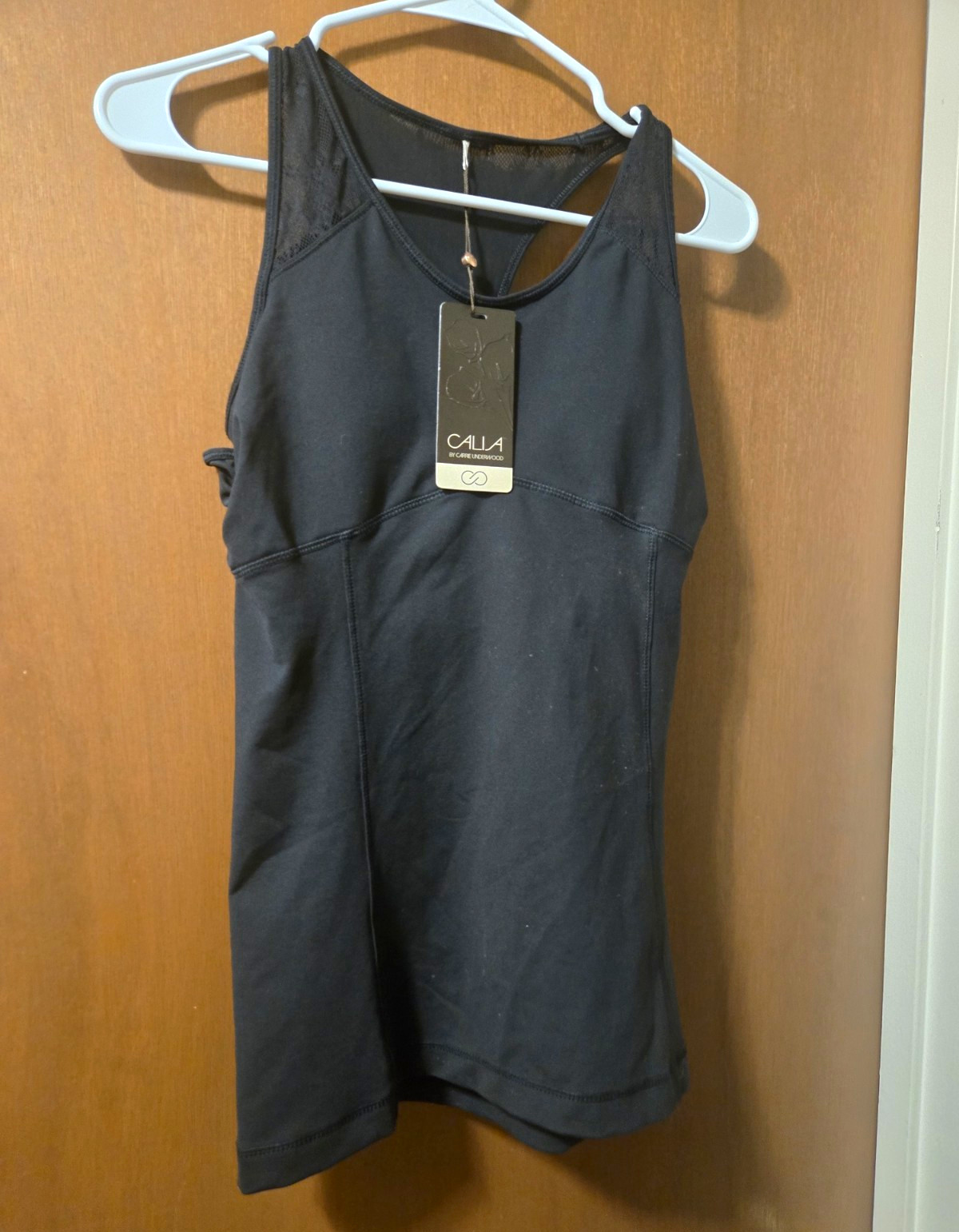 CALIA BodyBreeze Ruched Racerback Tank Moisture Wicking Black S WAX00139