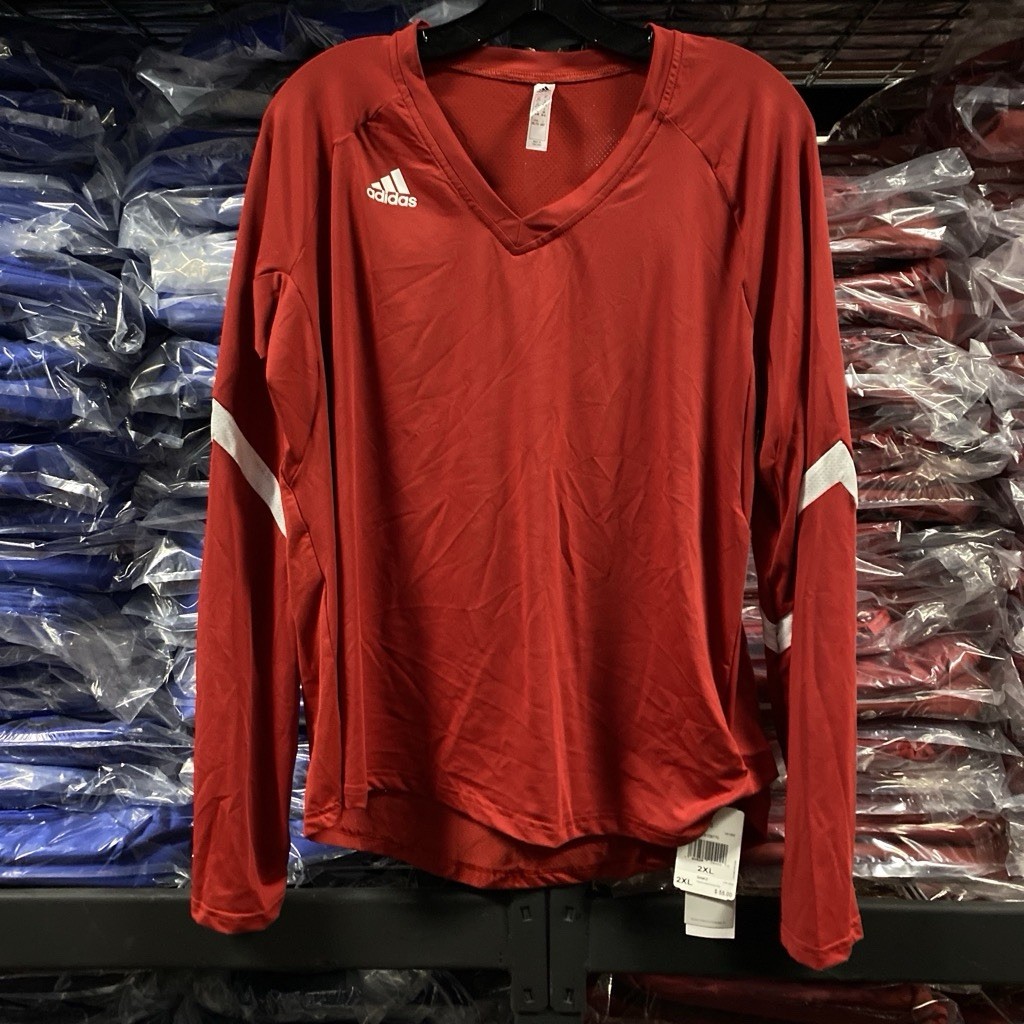 Adidas Quickset Volleyball Jersey Long Sleeve Women’s 2XL Red White NWT H61883