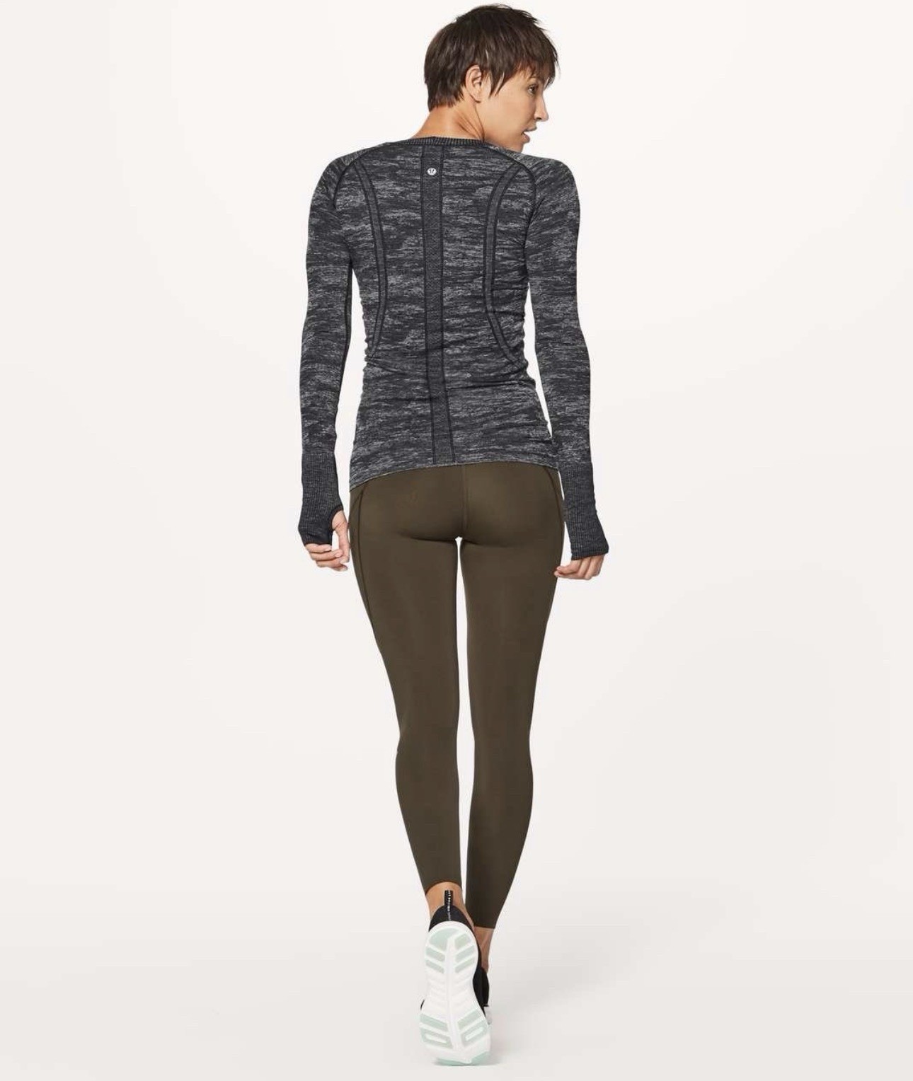 lululemon Swiftly Tech Long Sleeve Crew Neck Heathered Gray Slim Fit 6