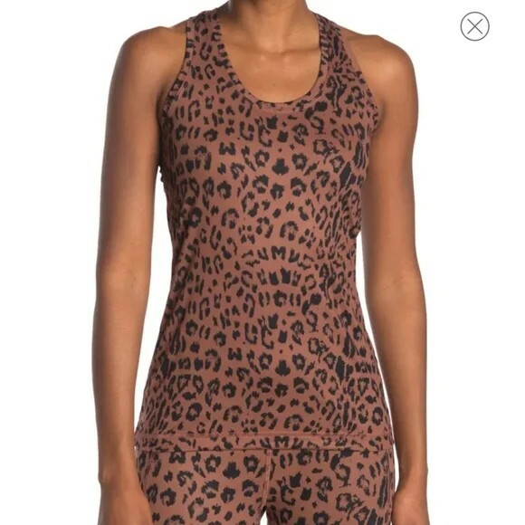 Women’s X By Gottex $52 Racerback Athletic Tank Top in Cheetah Print XS NWT