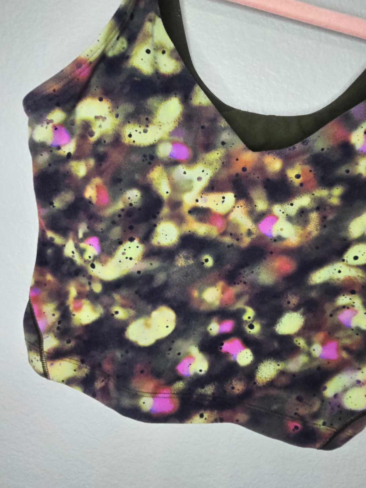 LULULEMON Khaki Green & Multicolor ALIGN Cropped Tank Sports Bra US 4 BD