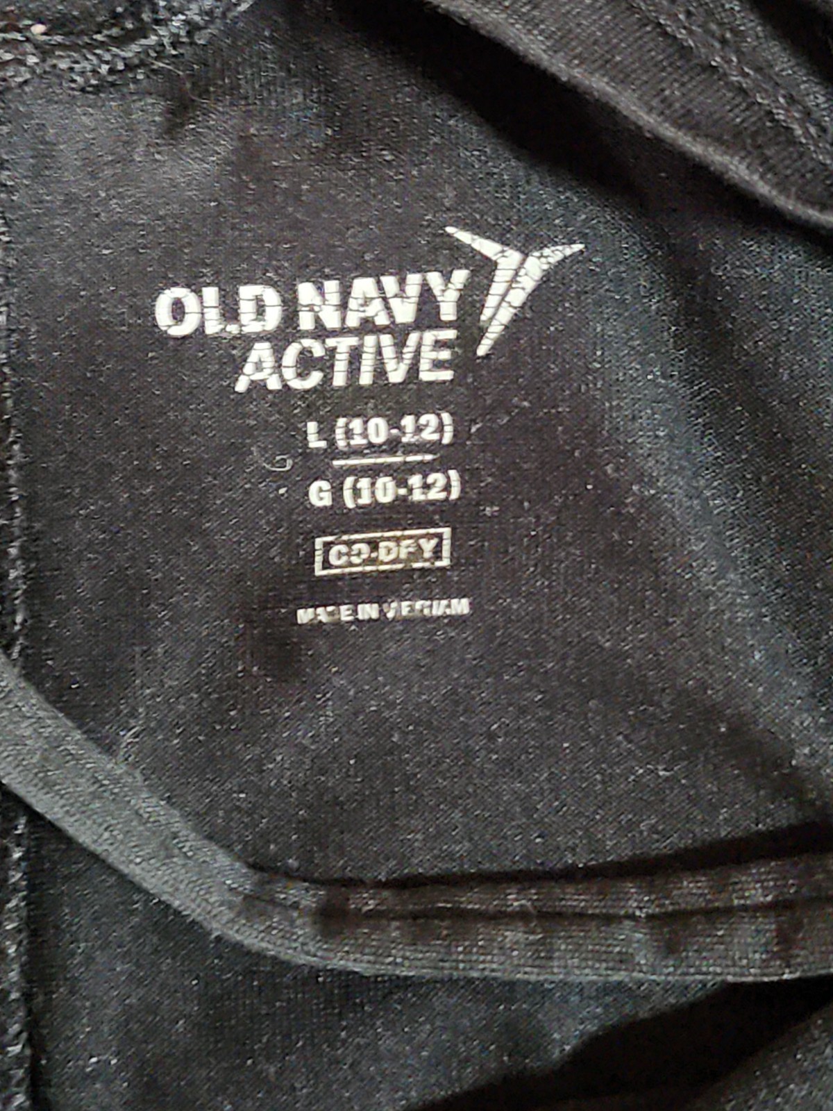 Old Navy Active Black Vented Long Sleeve Top Women’s Size L(10-12)