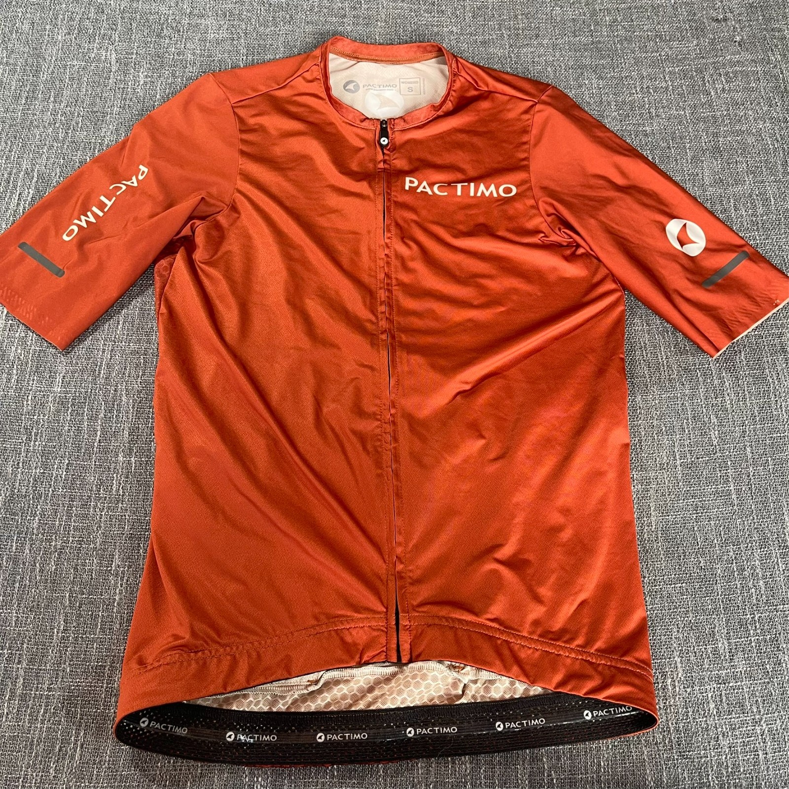 Pactimo Womens Size S Summit Jersey Burnt Orange Lightweight Cycling Top