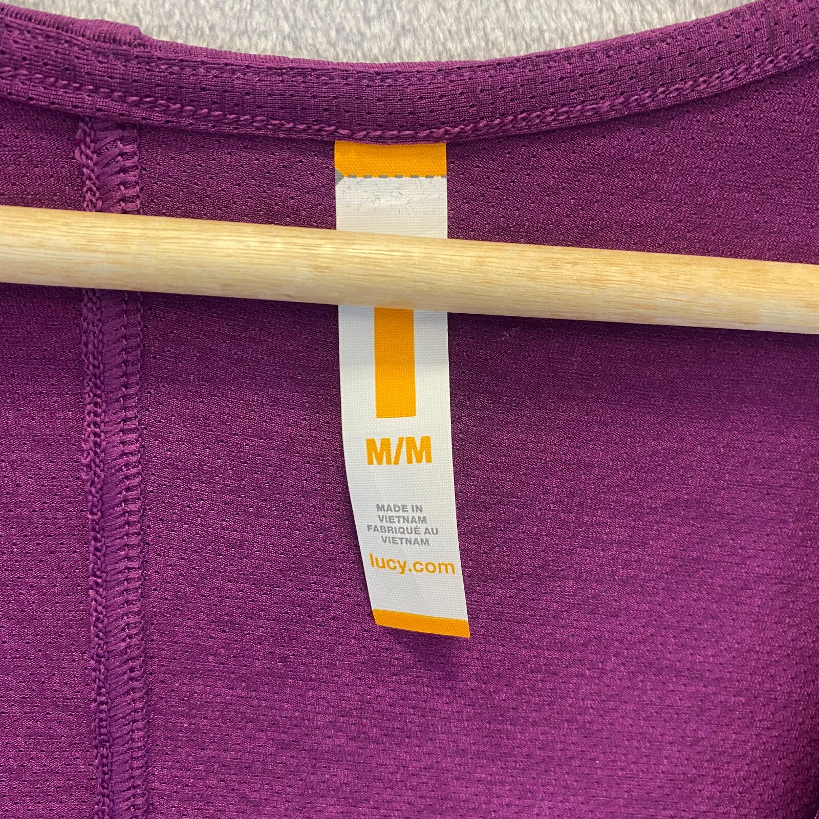 Lucy Yoga Flow Wrap Top Medium Athletic Purple Breathable Open Front Mesh NWT
