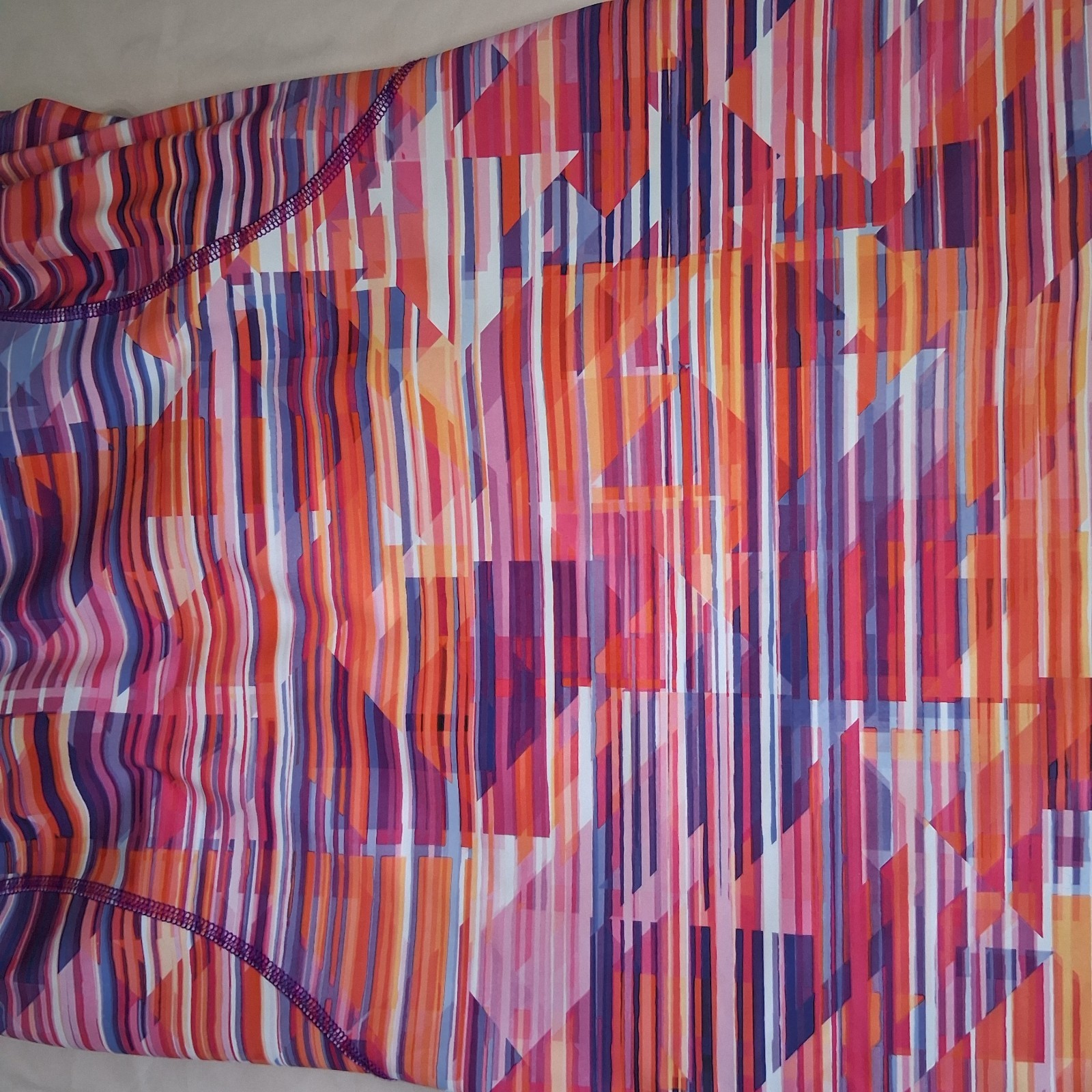 Xersion Fitted Built In Bra Racerback Striped Colorful Geometric Tank Top Medium