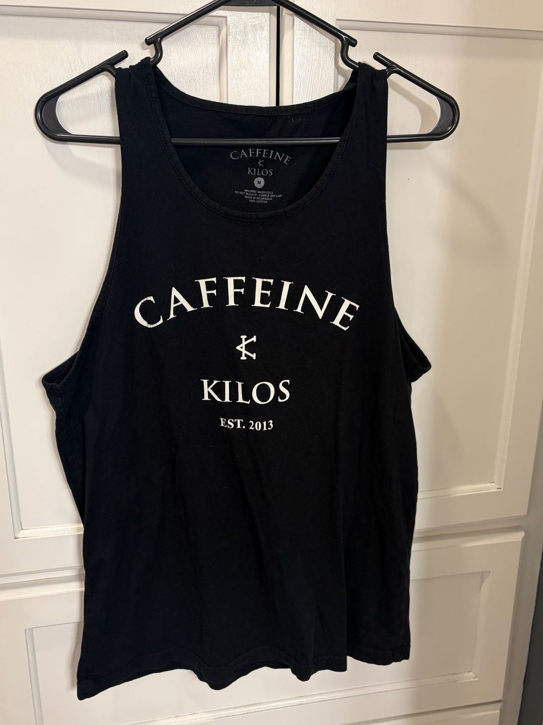 Caffeine & Kilos Essential Graphic Muscle Tank Top Workout Athletic Gym Medium