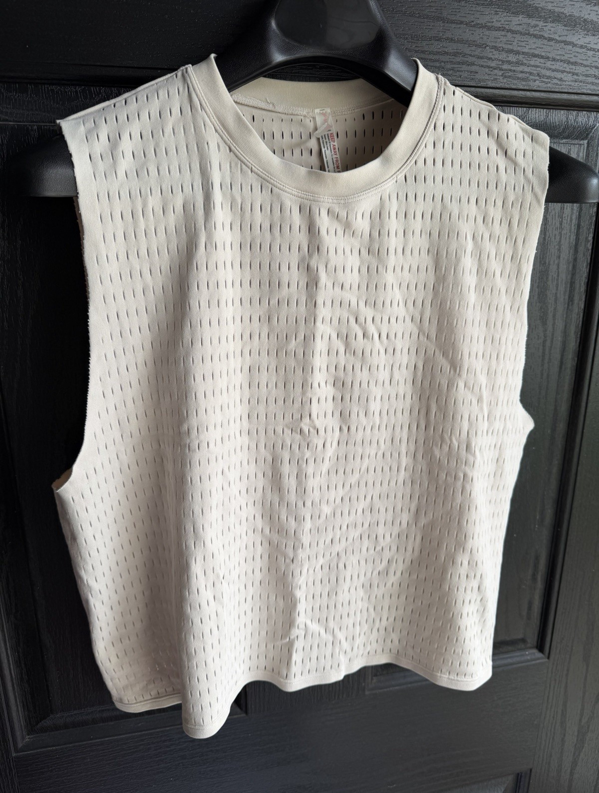 FP Movement Breathable Mesh Tank Top Beige M/L Sleeveless Crew Neck Yoga Gym