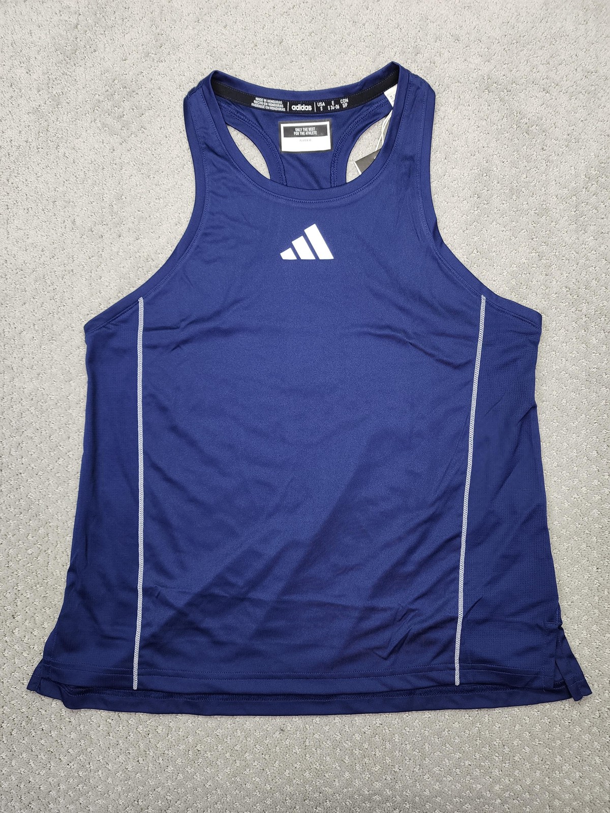 Adidas Utility Singlet Tank Top Womens Small Blue Running Jersey JF1551