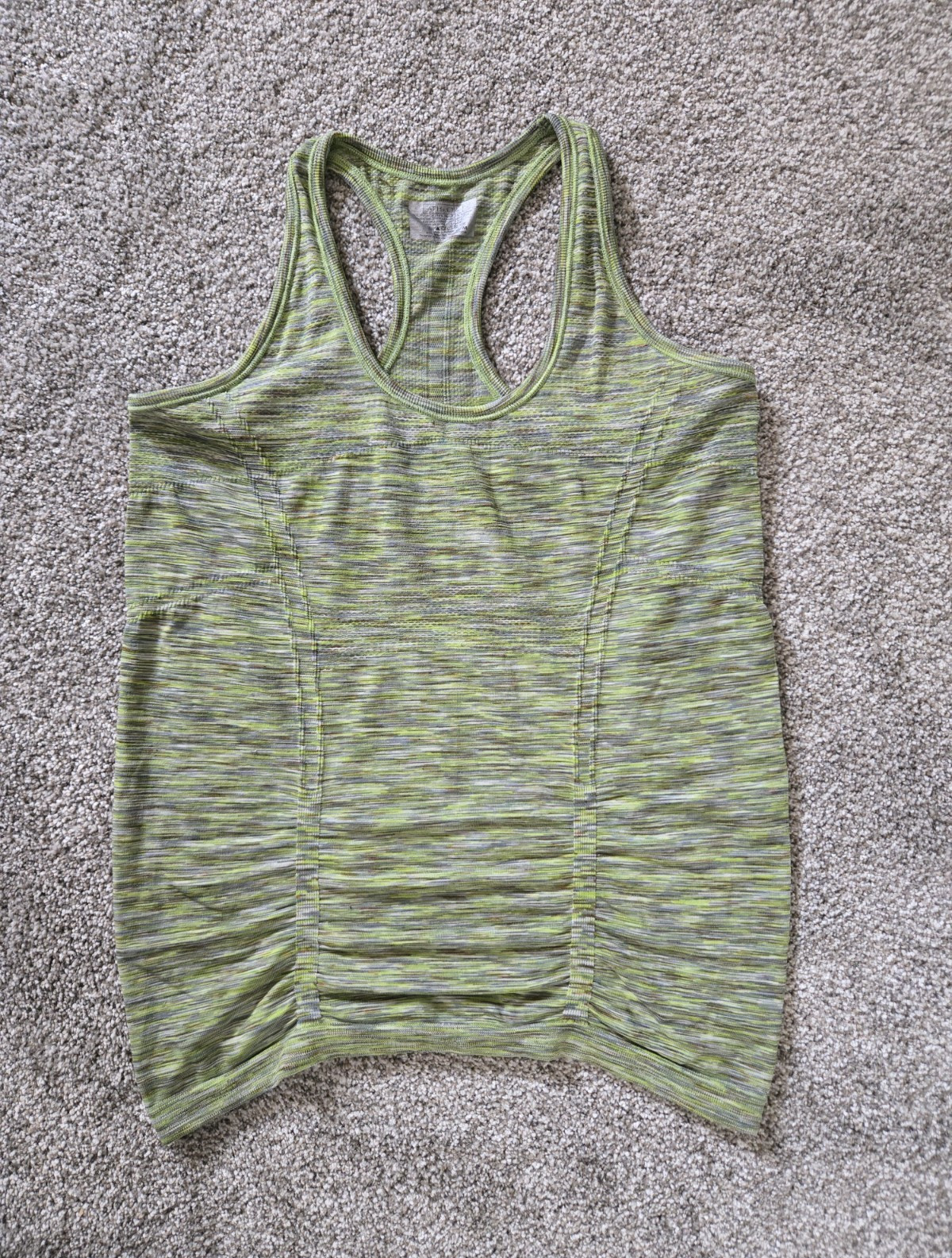 Athleta Women’s Green Gray Heathered Racerback Tank Scoop Neck Stretch M
