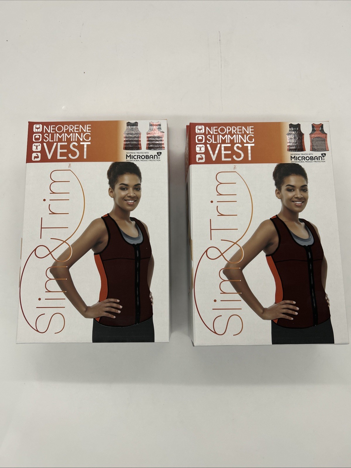 (2) Ladies Neoprene Slimming Vest Medium Coral Combo (Lot of 2)