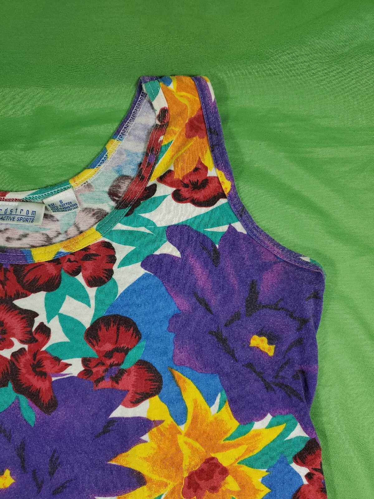 Retro Floral 80s 90s Nordstrom Active Sports Top Women’s Small Vintage Island