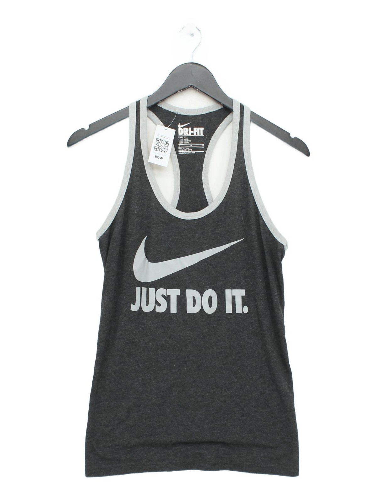 Nike Women’s T-Shirt M Grey Nylon with Polyester, Spandex Basic