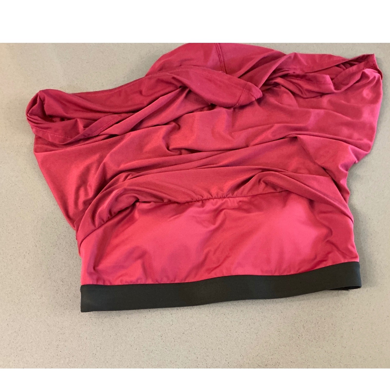 Halara SoftlyZero Airy Halter Draped Yoga Sports Top Burgundy Medium UPF 50+