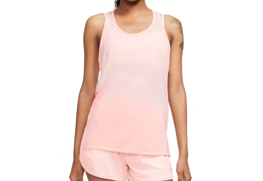Nike Yoga Tank Top Womens Dri FIT Racerback Layer Washed Coral Pink XS or Medium
