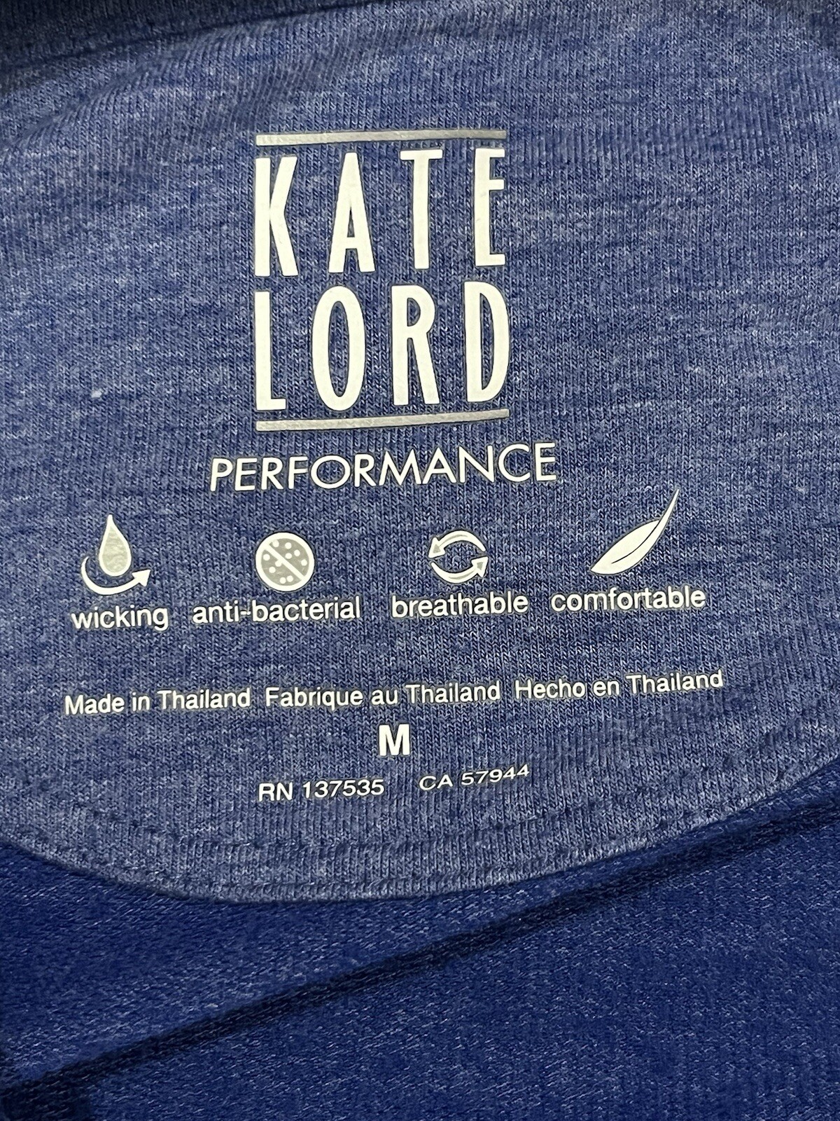 Kate Lord Performance 1/4 Zip Pullover Top Womens medium blue golf pga