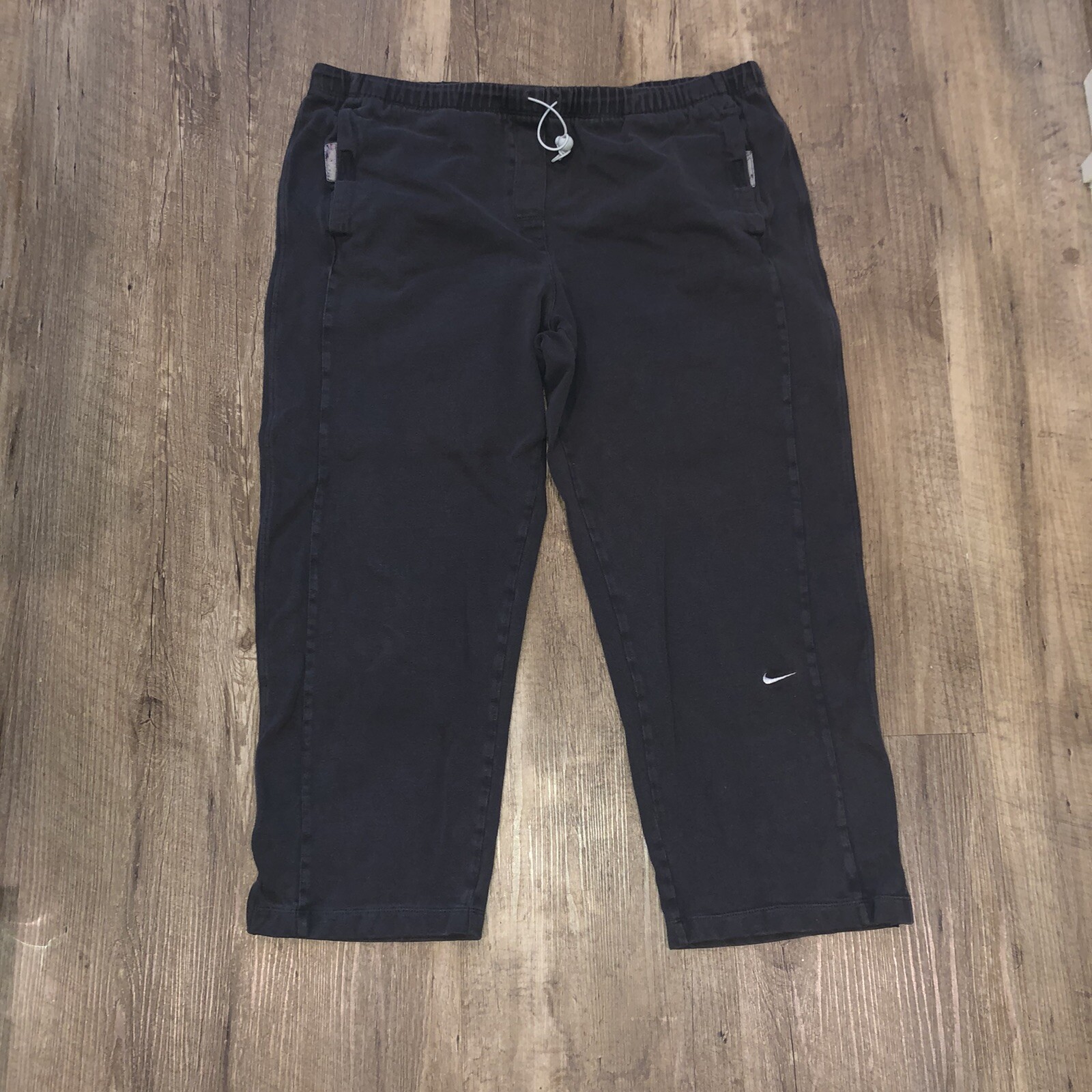 Nike Women’s Dri-Fit Training Workout Capri Pants Sz L Rn#56323 Draw String VTG