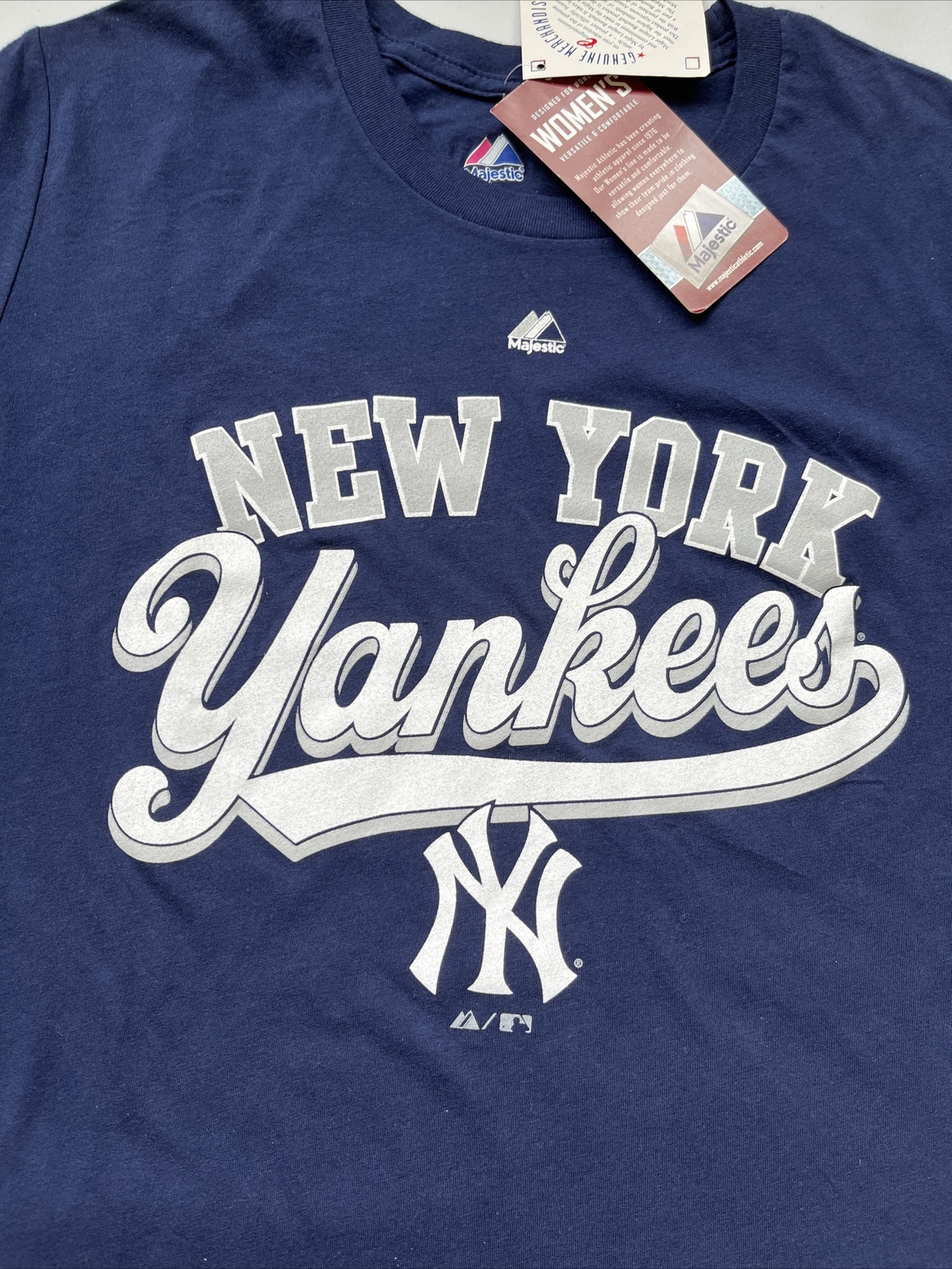 NWT Majestic New York Yankees NEW WOMEN’S Blue T-shirt * Authentic * XLARGE