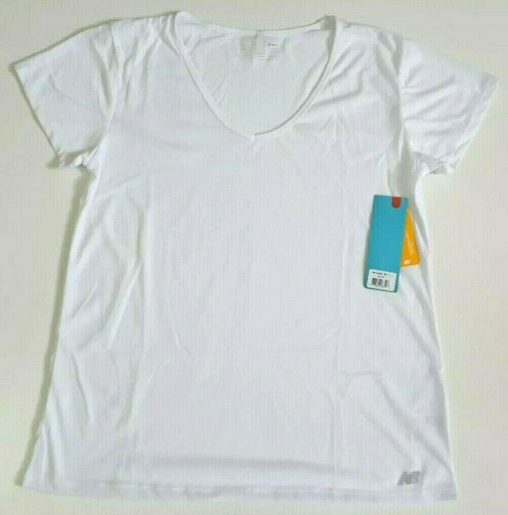 New Balance Women’s NB Dry V Neck Performance Shirt White Size S, M, L