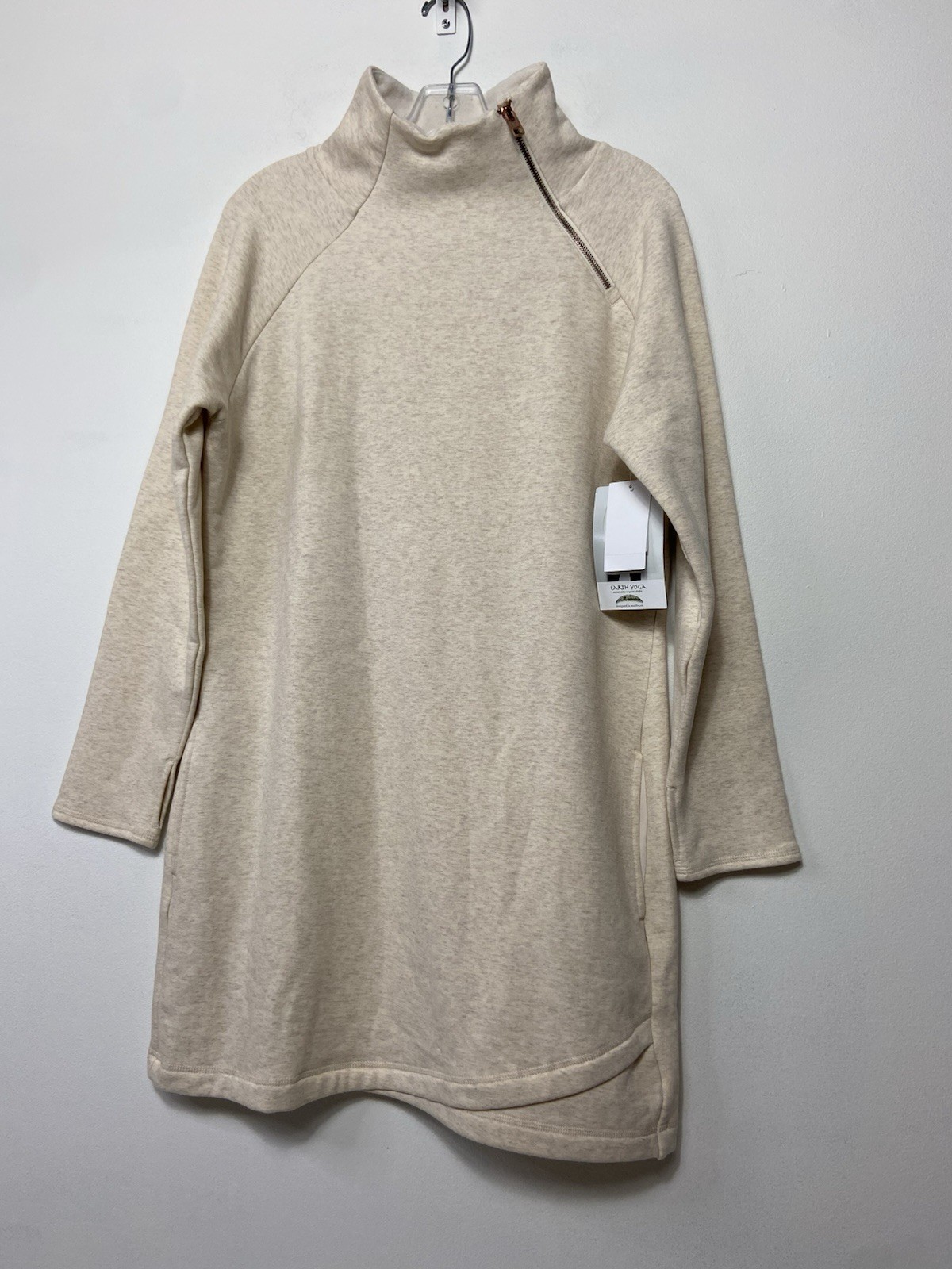NWT earth yoga Sweatshirt Tunic Pocket Organic Cotton Size Large