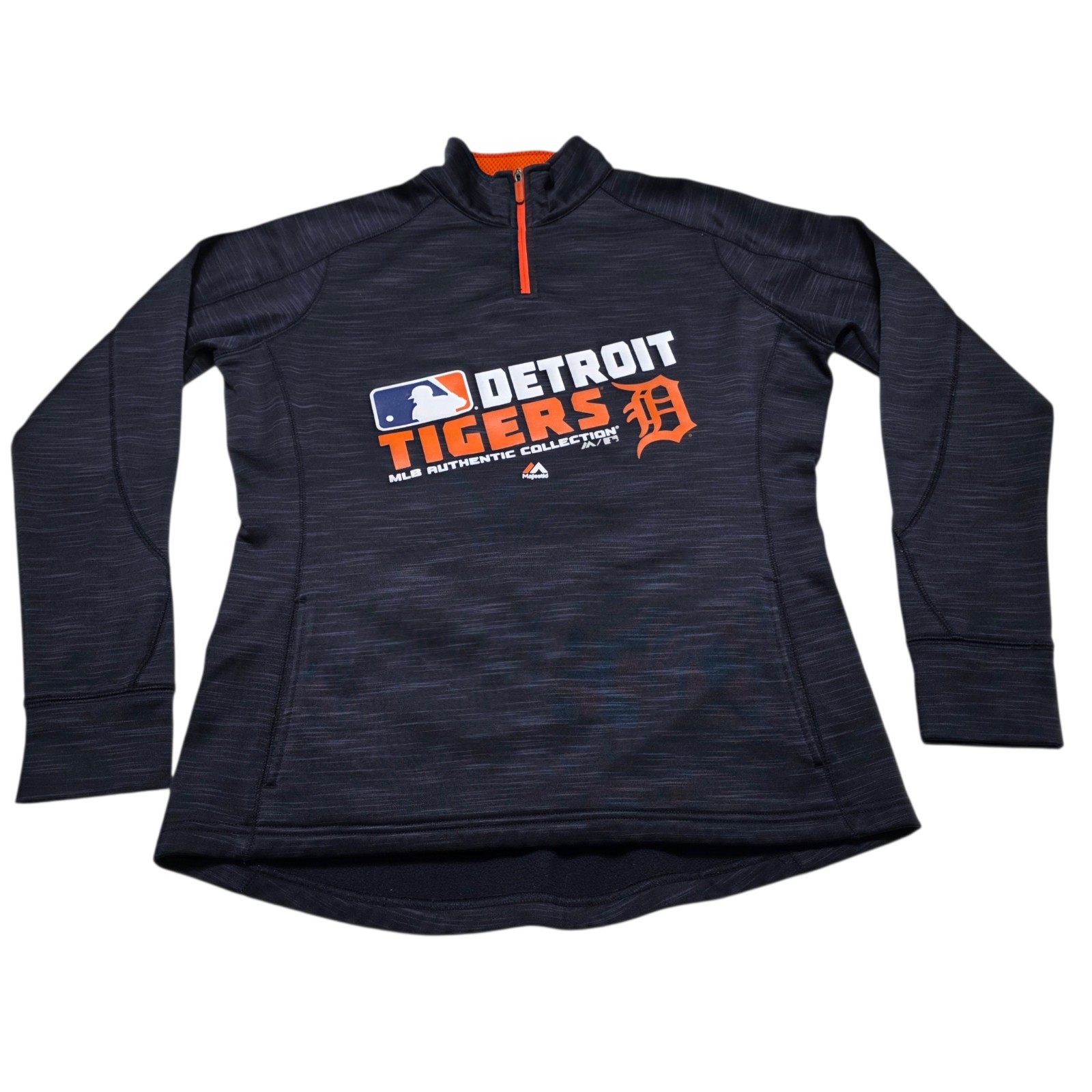 Detroit Tigers Majestic Fan Fashion Women’s 1/4 Quarter Zip Pullover Large