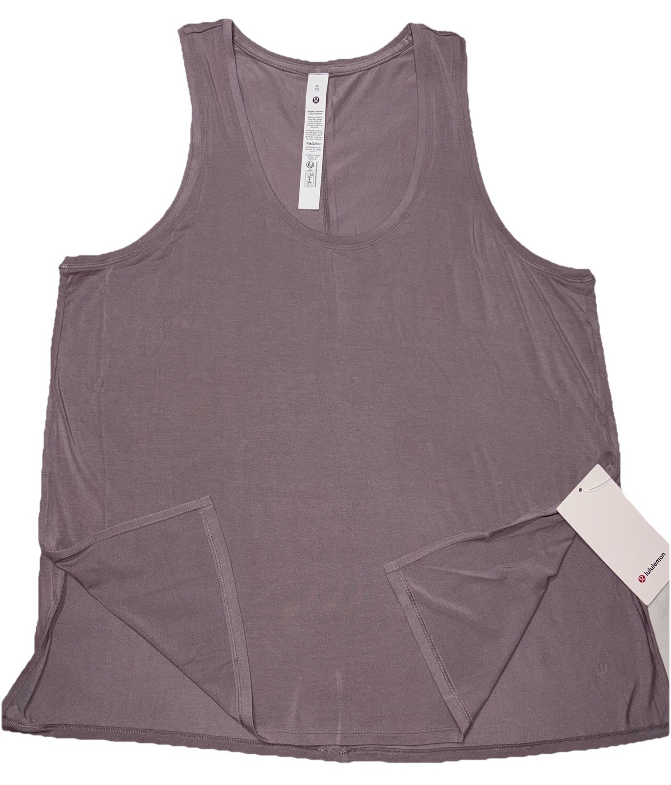 NWT🎀LULULEMON🎀XLARGE🎀MODAL SILK SIDE SPLIT TANK🎀4-WAY STRETCH🎀MAUVE GRAY