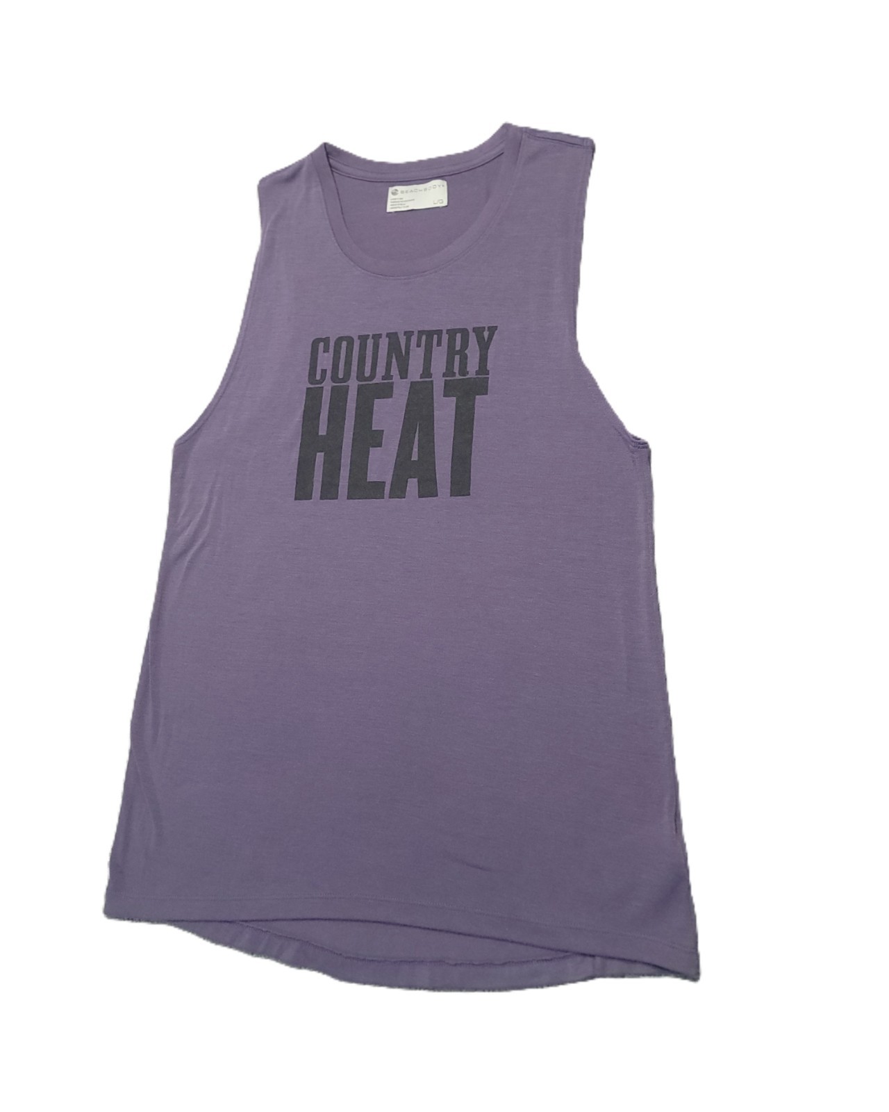 Beachbody “Country Heat” Graphic Tank Top Womens L Stretch Purple Workout USA