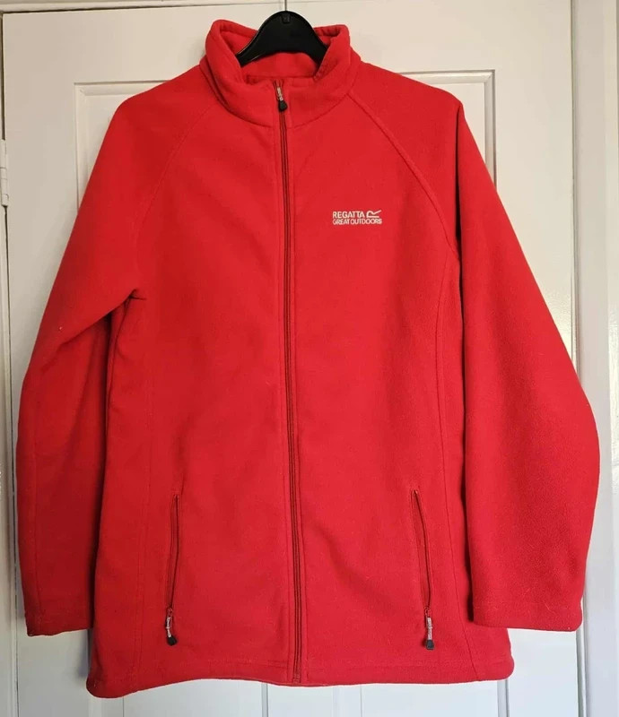 Regatta Great Outdoors Fleece Top Red Full Zip Size 10 Outdoor Walking Hiking