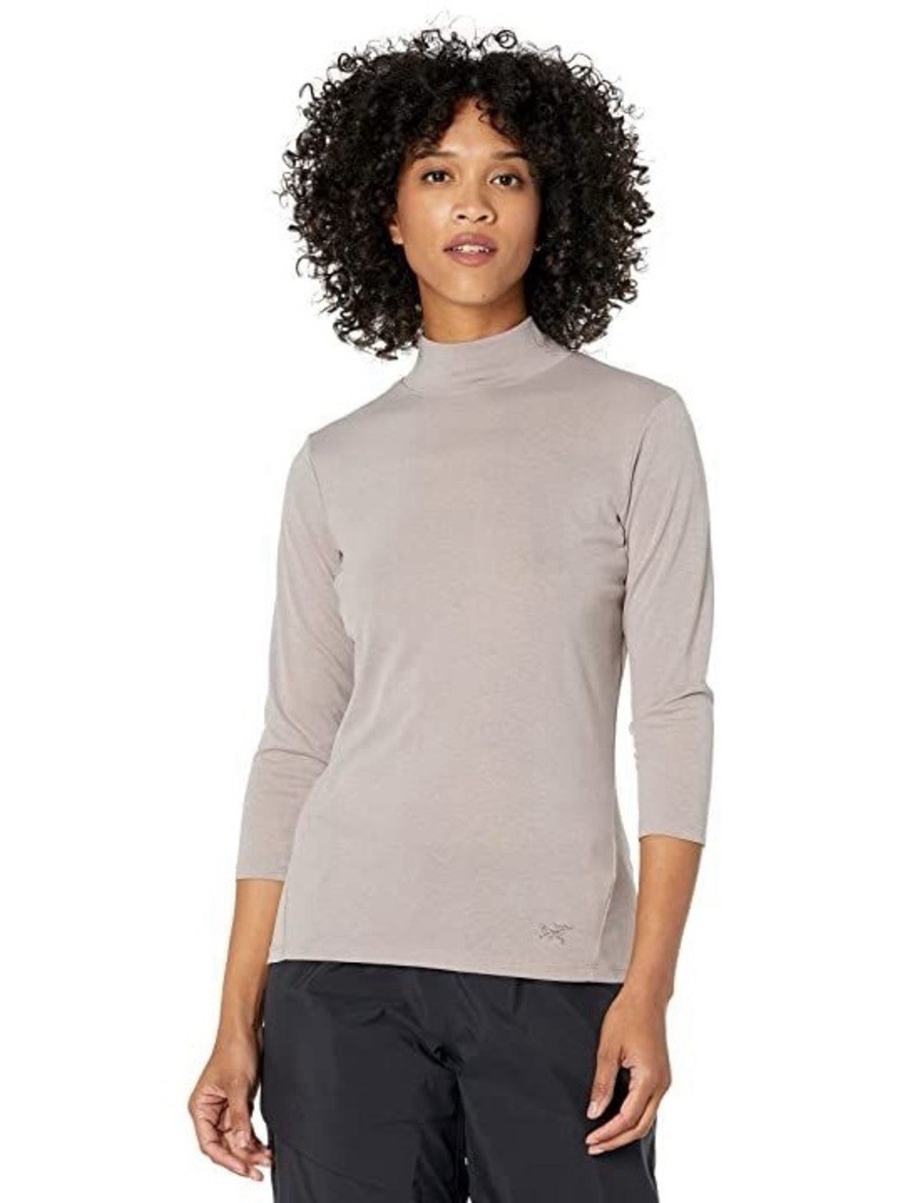 Arc’teryx Women’s Lumin Mock Neck Top size XL 3/4 Sleeve Gray/Green