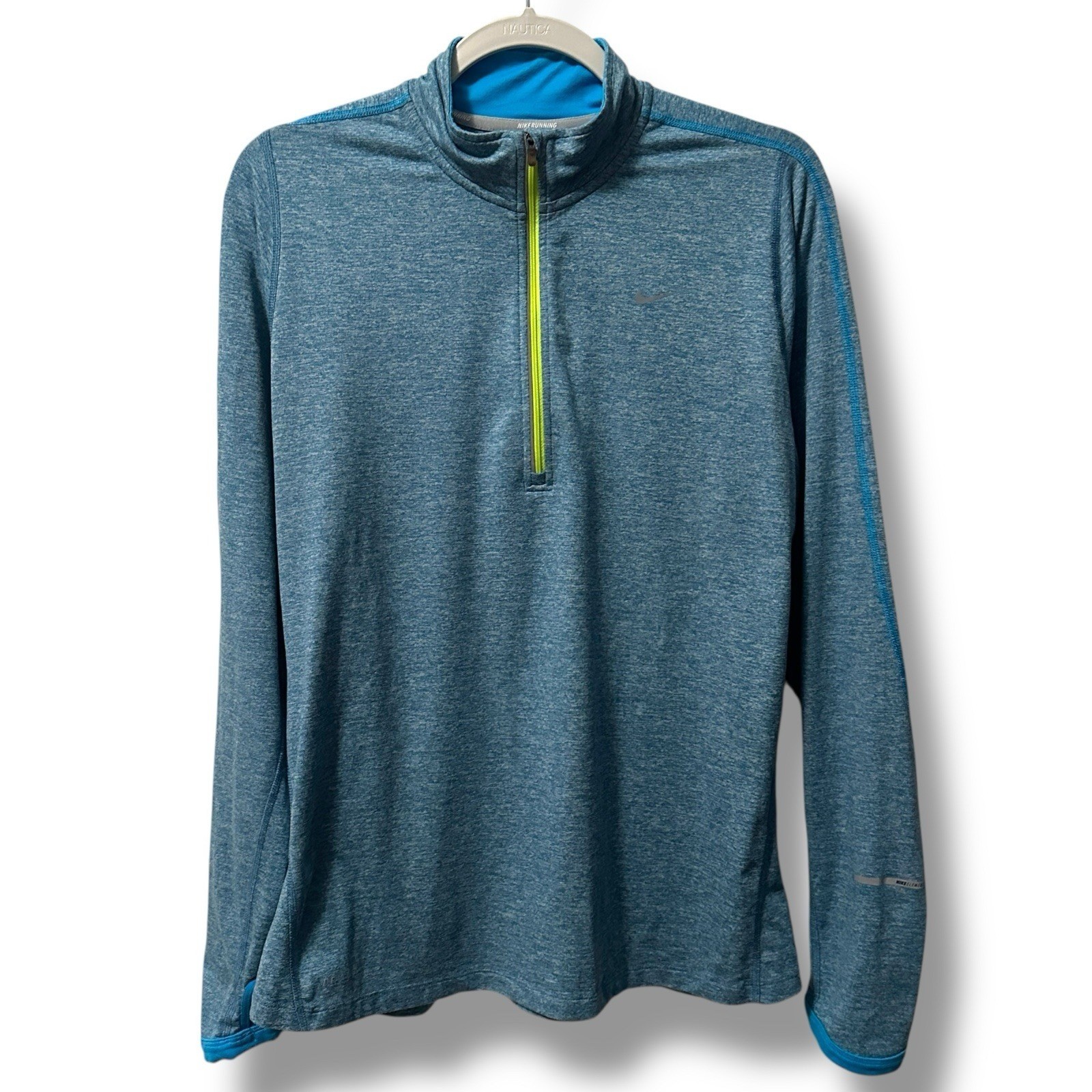 Nike Blue Heather Element Dri-Fit Half Zip Pullover Women’s L Running Athleisure